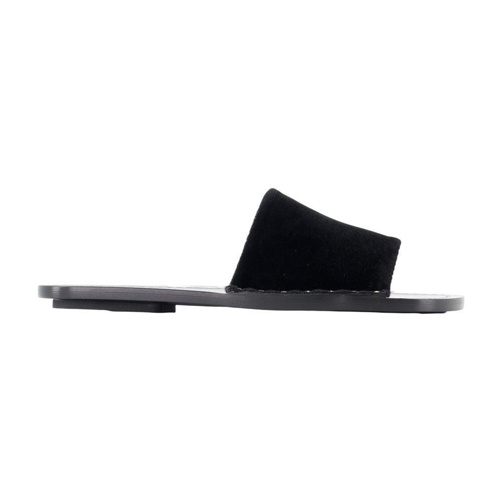Toteme Studded Suede Sandal — Black