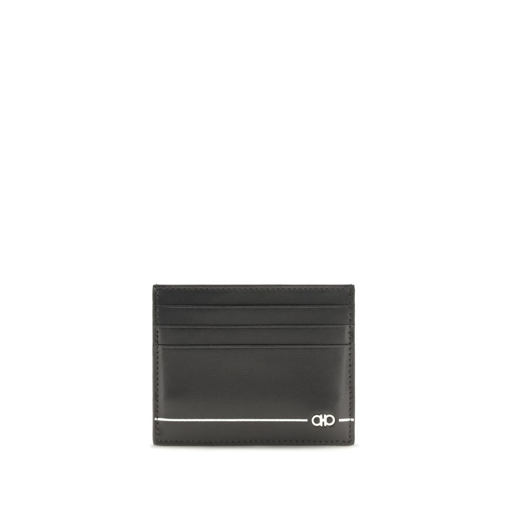 Ferragamo Calf Leather Card Case — Black