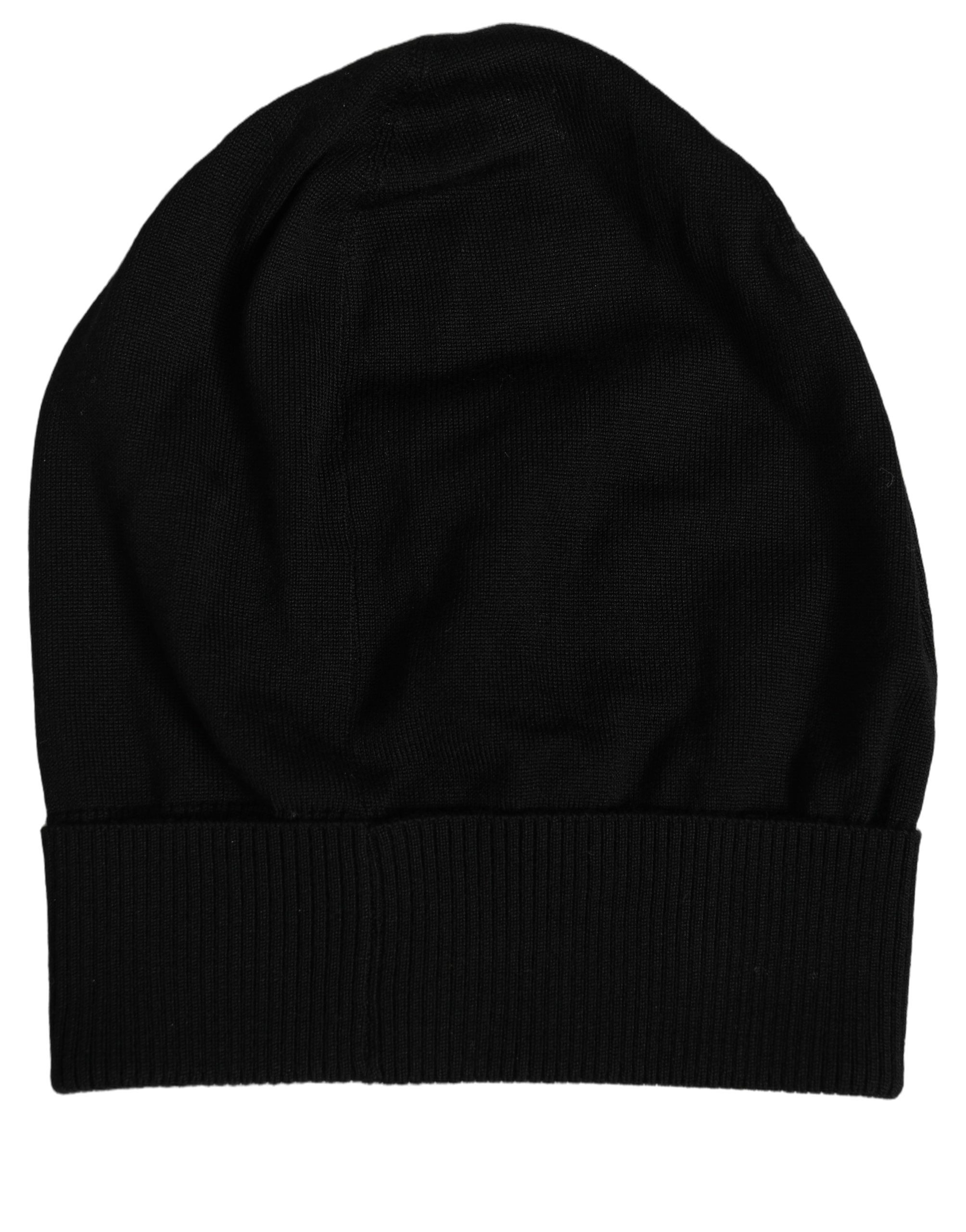 Dolce & Gabbana HAT10069 Virgin Wool Knitted Beanie — Black