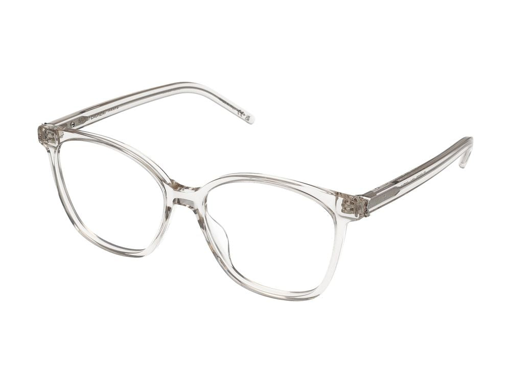 Saint Laurent SL Clear-Lens Wayfarer Eyeglasses — Beige