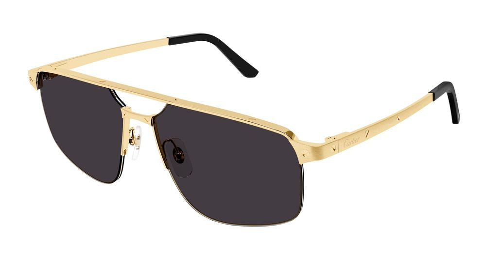 Cartier CT0385S Gold Metal Rectangle Sunglasses — Gold