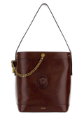 Versace Embossed Medusa Shoulder Bag — Brown