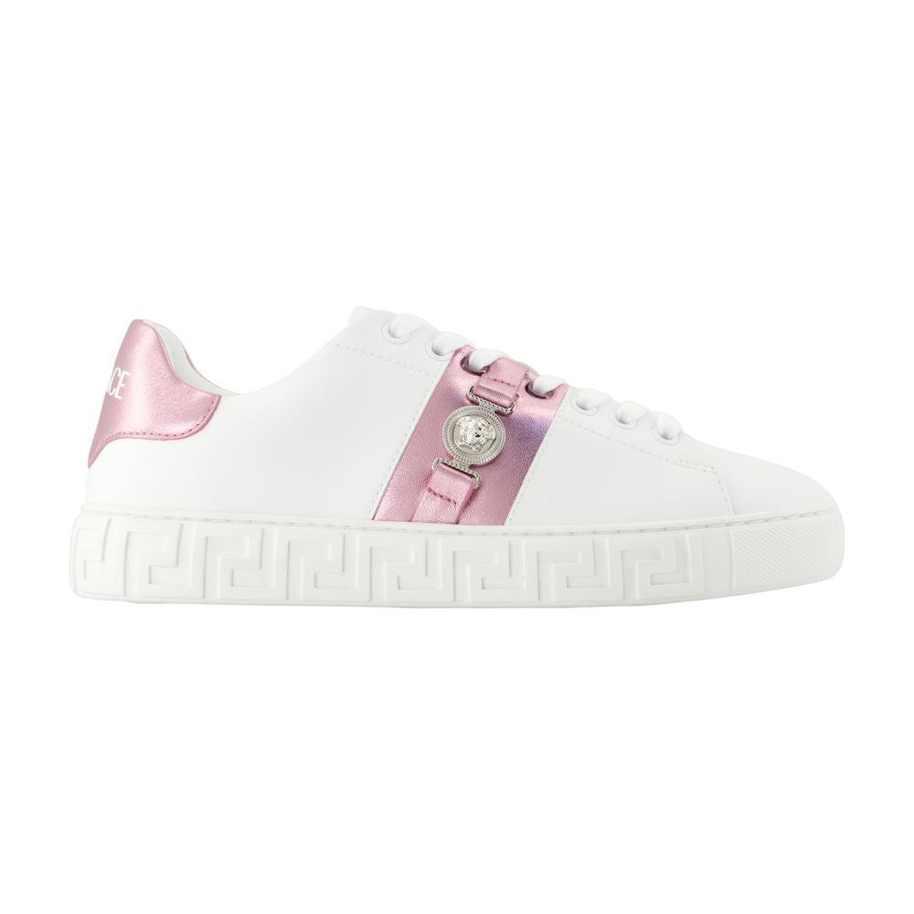 Versace Synthetic Leather Trainers Sneaker — White