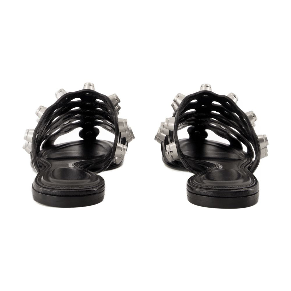 Alexander Wang Rexa Cage Slide Flat — Black