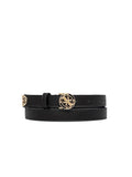 Guess Logo-Buckle Polyester Belt — Black