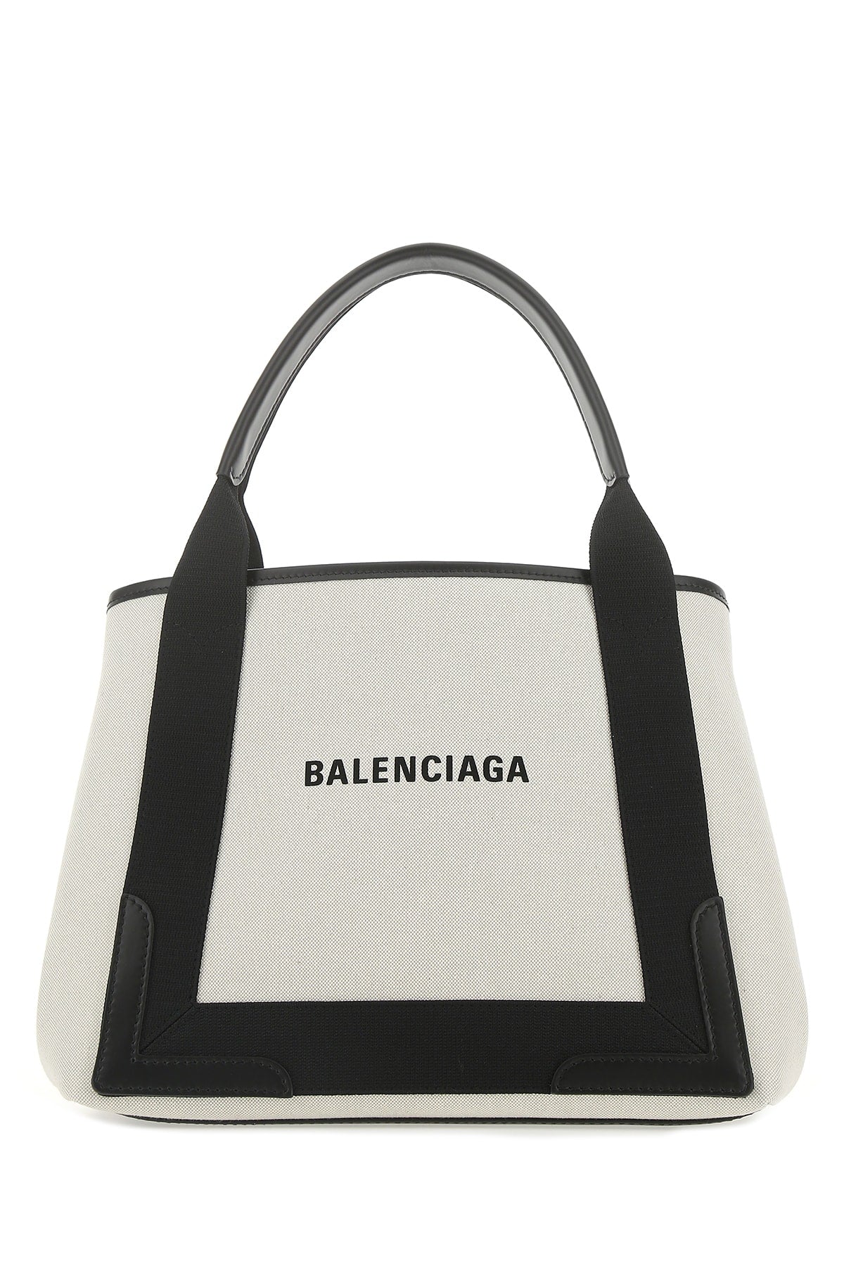 Balenciaga Canvas Colorblock Shoulder Bag — Beige
