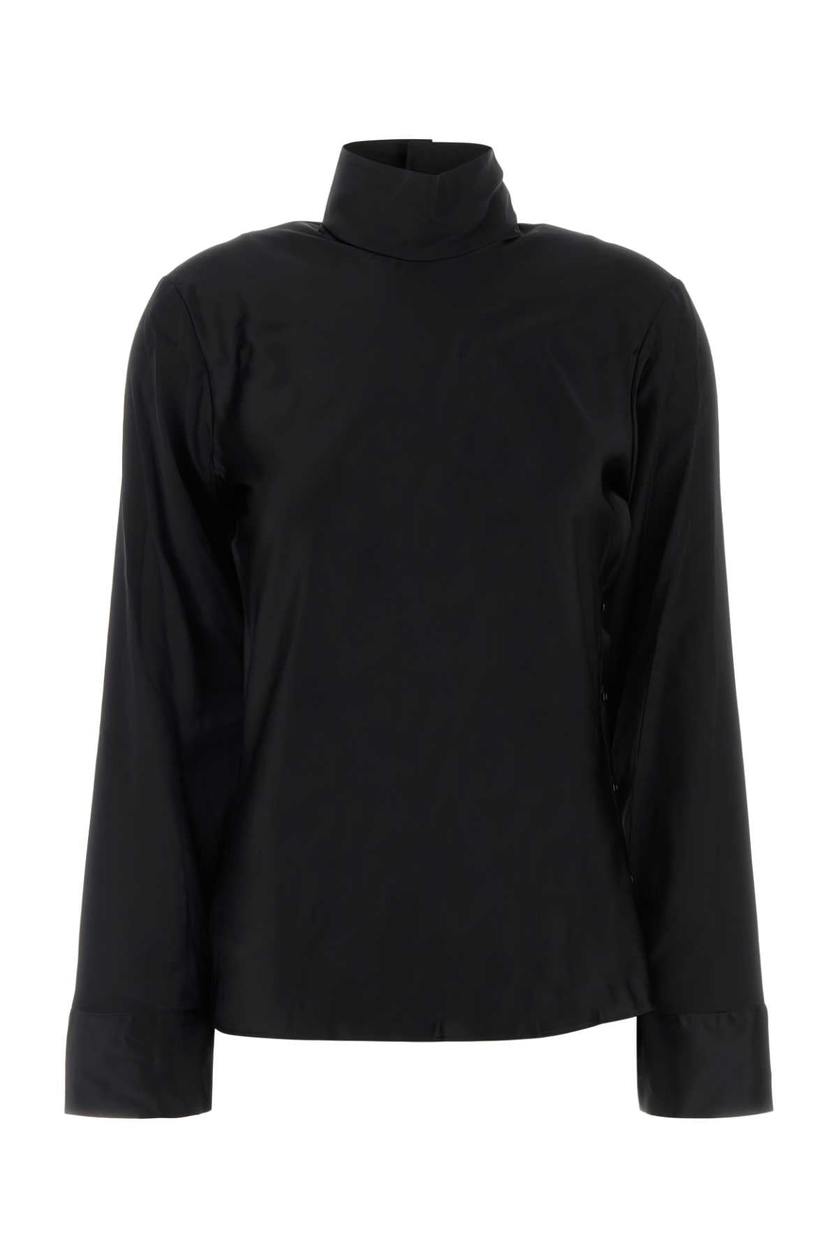 Courreges Viscose-Elastane Turtleneck Shirt — Black