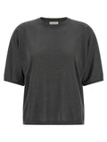 Brunello Cucinelli Cashmere and Silk with Lamé Sweater — Gray