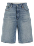 MM6 Maison Margiela Cotton Denim Bermuda Shorts — Blue