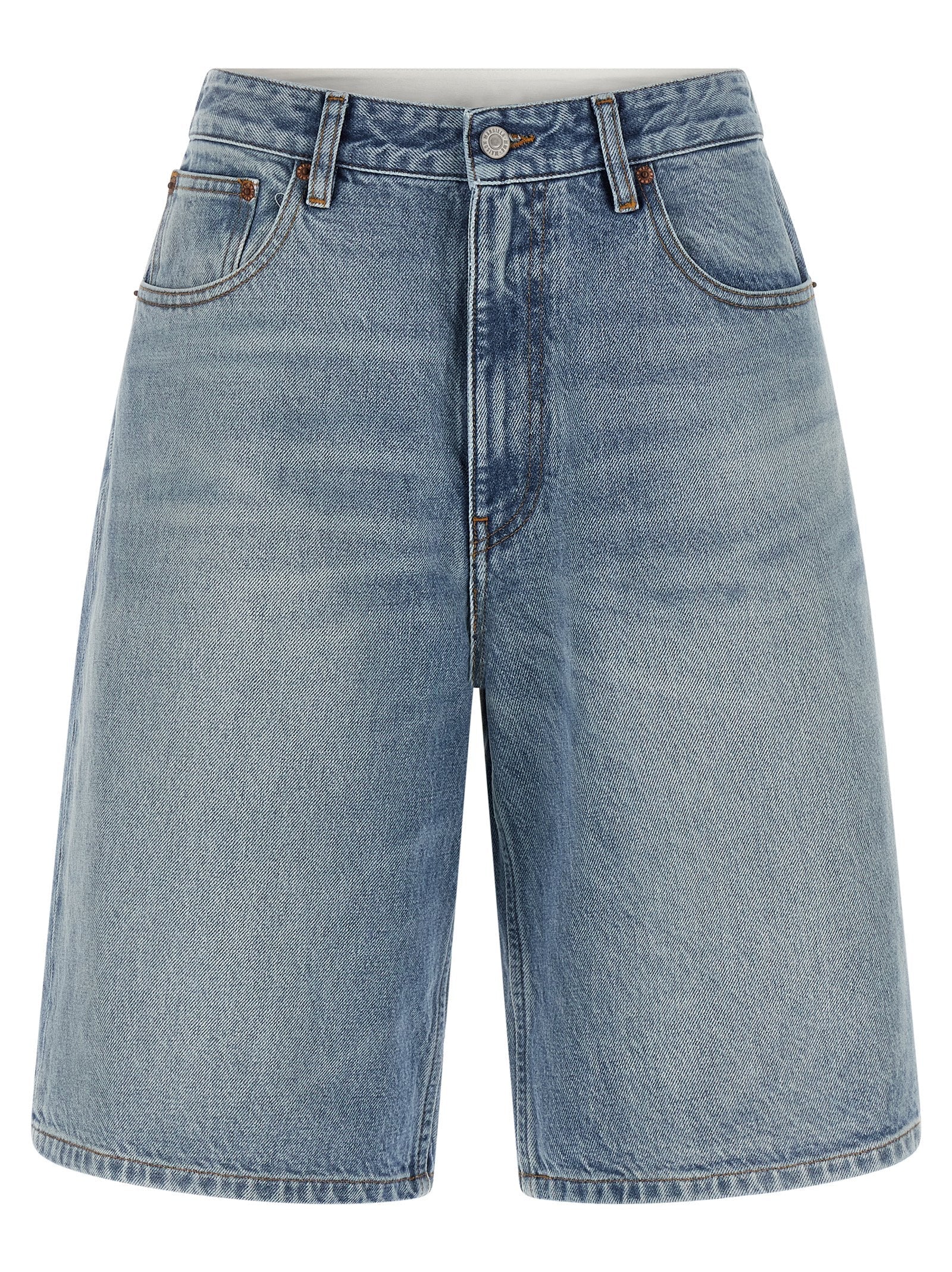 MM6 Maison Margiela Cotton Denim Bermuda Shorts — Blue