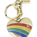 Coach Rainbow Heart-Shaped Key Case — Gold