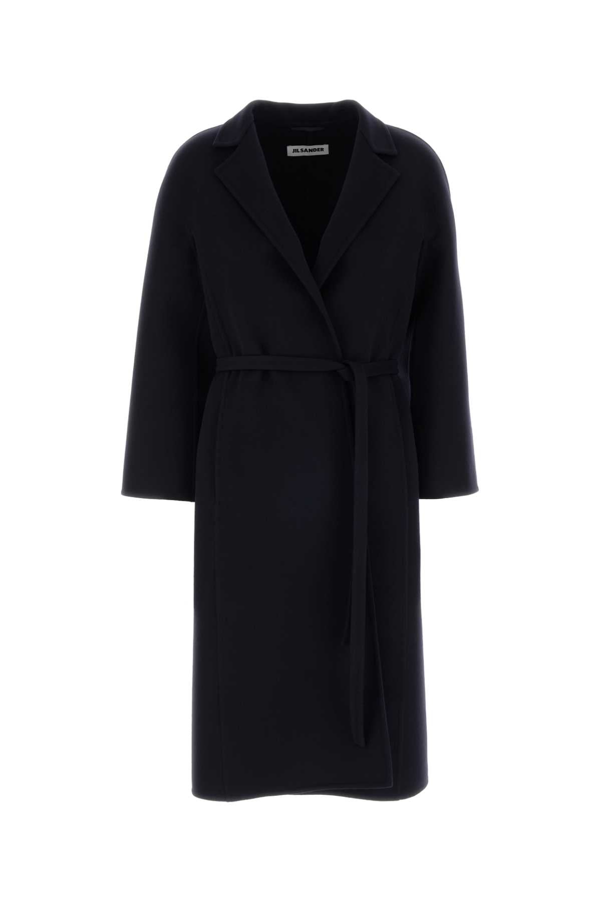 Jil Sander Wool Wrap Coat — Black