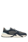 Fendi Colorblock Leather and Suede Sneaker — Navy