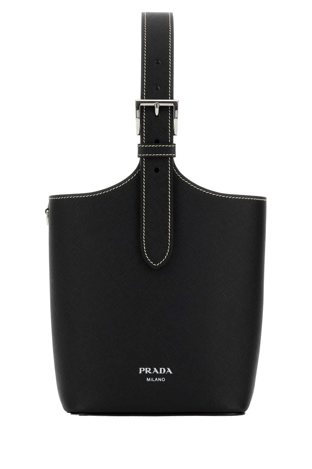 Bolso de hombro Prada de piel Saffiano - Negro