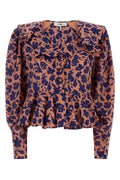 Chloé Floral Silk Blouse — Orange