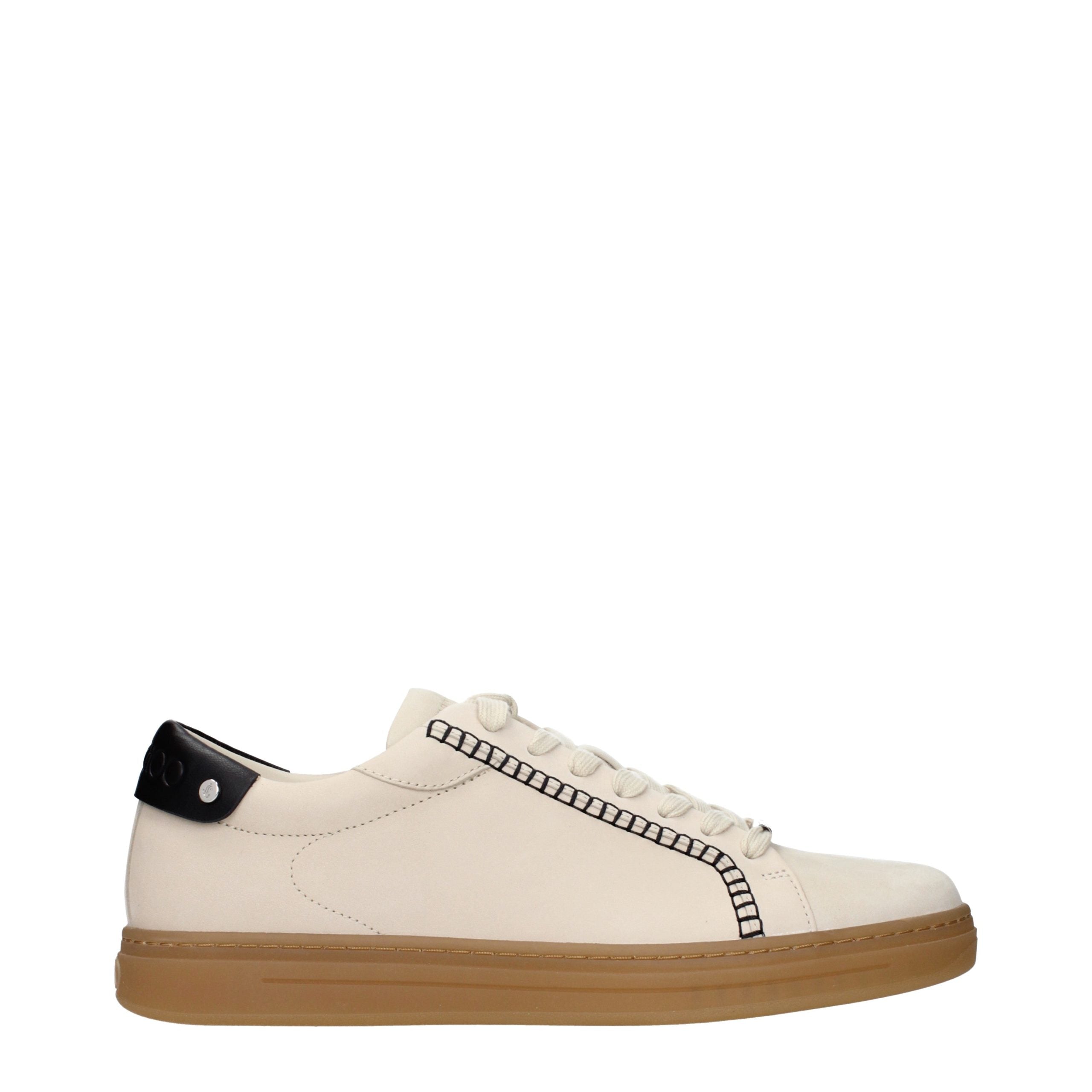 Jimmy Choo Leather with Stud-Trim Detail Sneaker — Beige