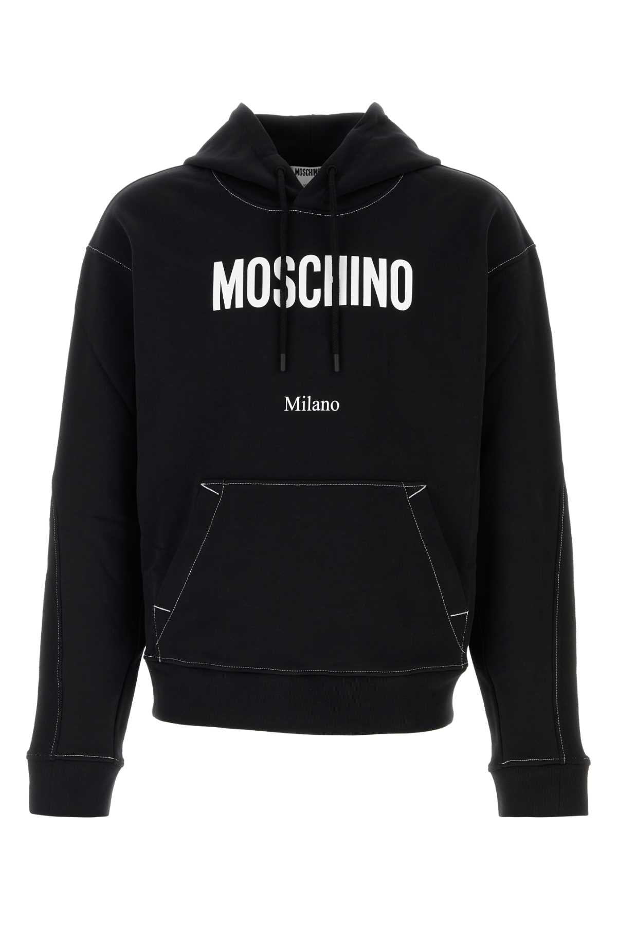 Moschino Logo-Printed Cotton Sweatshirt — Black
