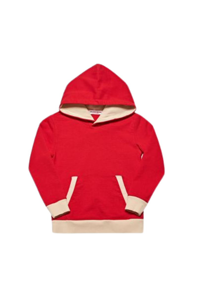 Orlebar Brown Contrast Trim Cotton Hoodie — Red