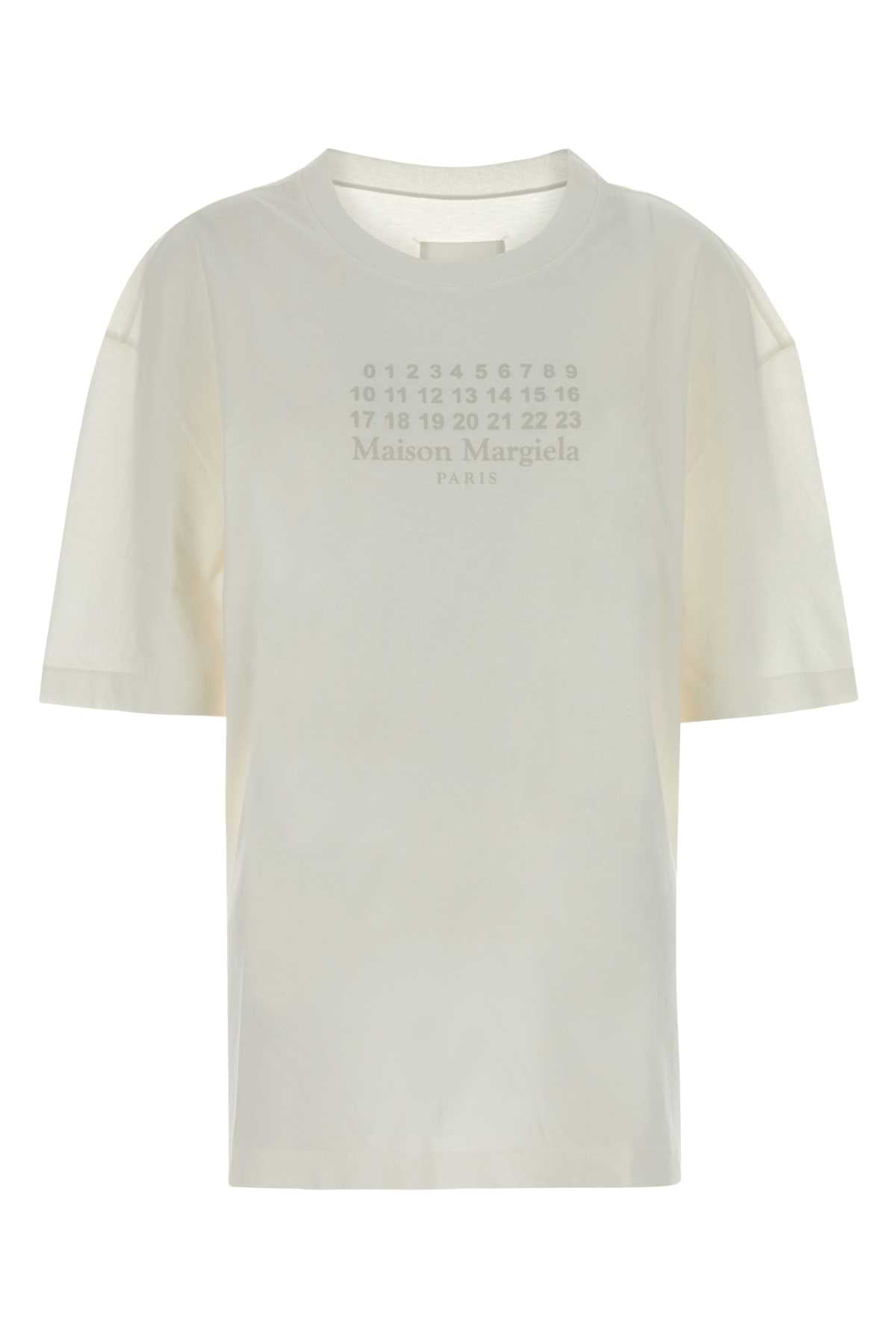 Maison Margiela Logo-Embroidered Cotton T-shirt — White