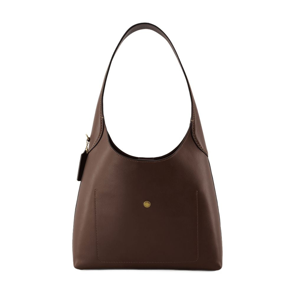 Coach Calfskin Leather Shoulder Bag — Brown