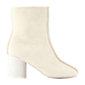 MM6 Maison Margiela Calfskin Leather Ankle Boot — Ivory