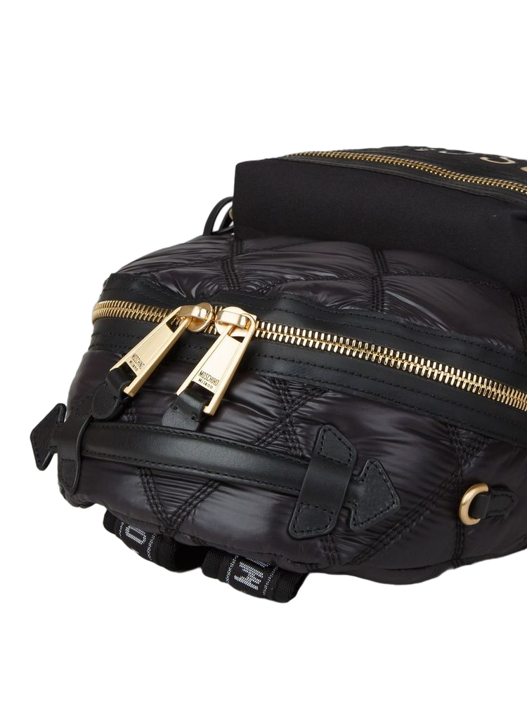 Moschino Quilted Nylon Backpack — Black