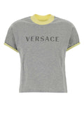 Versace Logo-Printed Cotton T-shirt — Gray