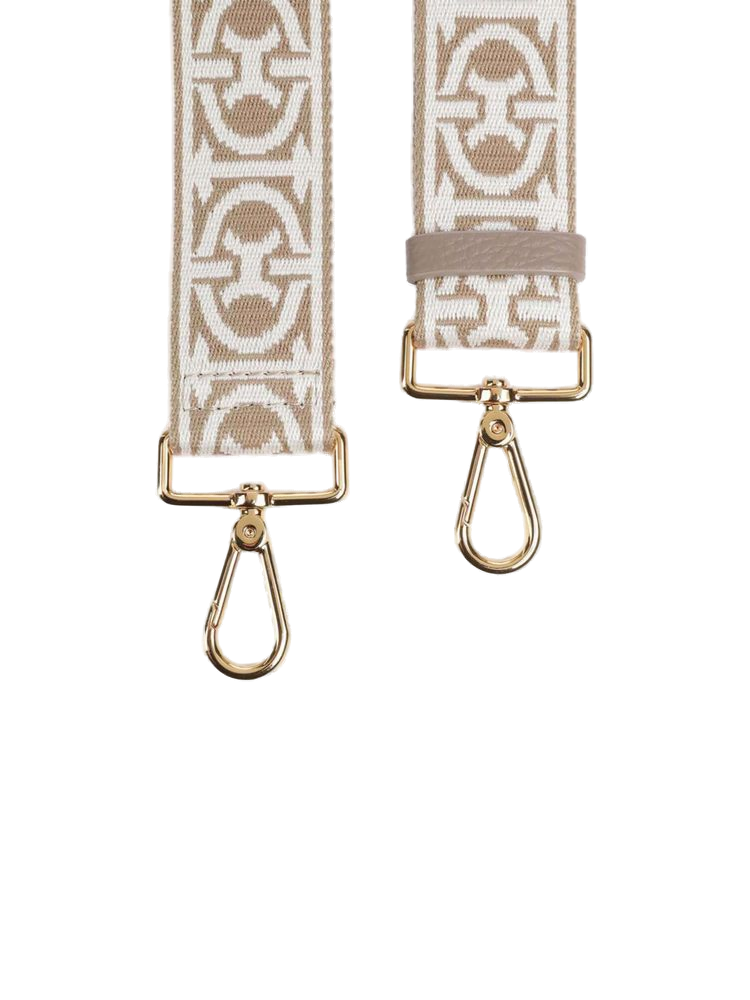 Coccinelle Monogram Ribbon Shoulder Strap — Beige