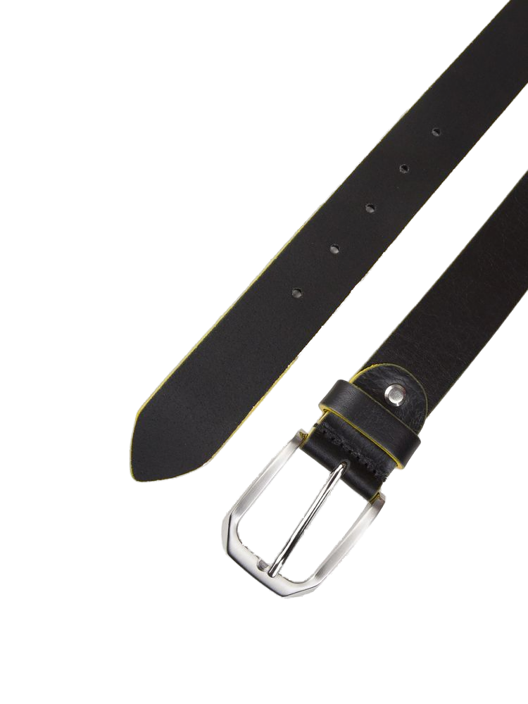 Cinturón de piel auténtica Momo Design - Negro