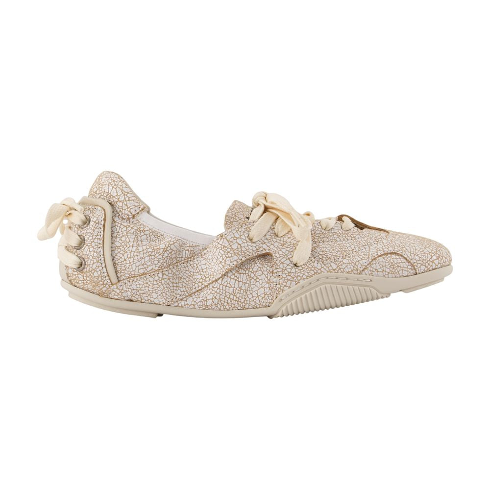 Acne Studios Crackled Calfskin Sneaker — Ivory