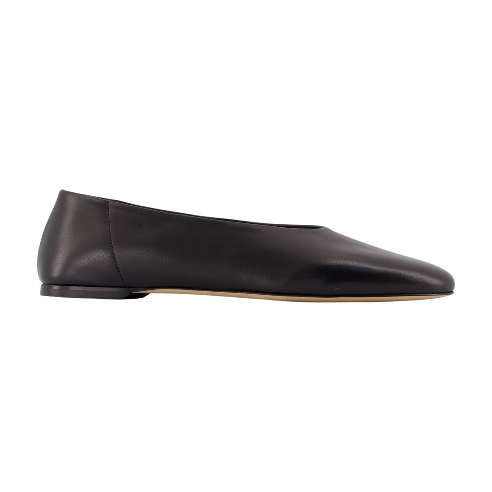 Toteme Calfskin Slip-On Flat — Black
