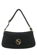 Stella McCartney Logo-Detailed Curved Silhouette Shoulder Bag — Black