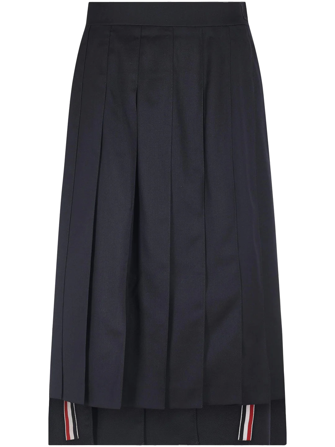 Thom Browne Pleated Wool Skirt — Navy