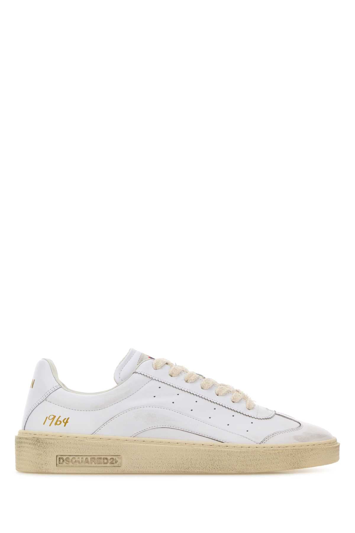 Dsquared2 Leather Low-Top Sneaker — White