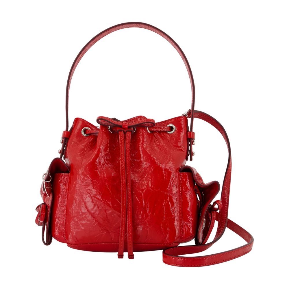 Acne Studios Multipocket Goatskin Crossbody Bag — Red