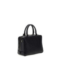 Guess Interwoven Polyurethane Top Handle Bag — Black