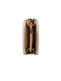 Guess Logo Zip-Around Wallet — Beige