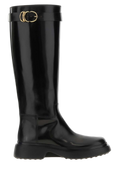 Tod's Buckle-Strap Knee-High Boot — Black