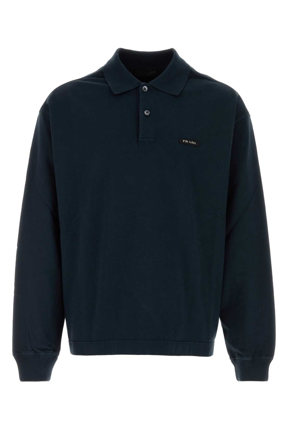 Prada Cotton Logo Polo Shirt — Navy