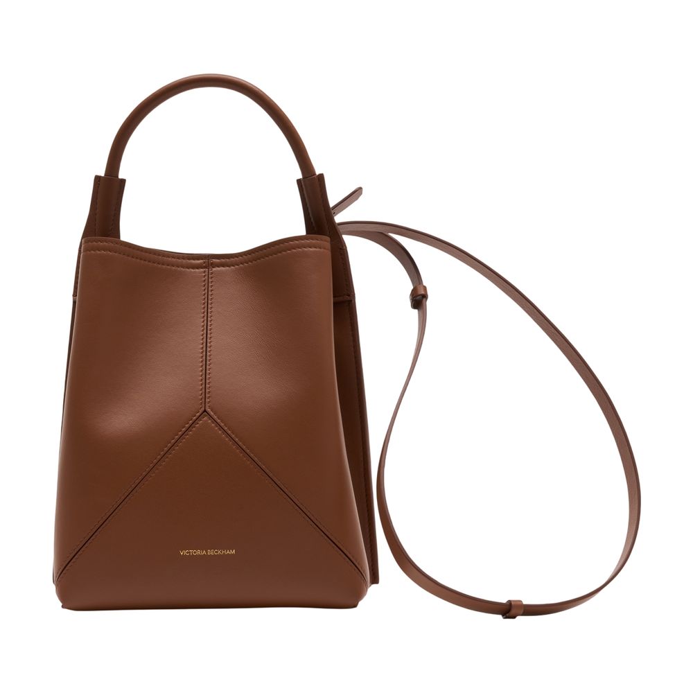 Victoria Beckham Calfskin Leather Bucket Bag — Brown
