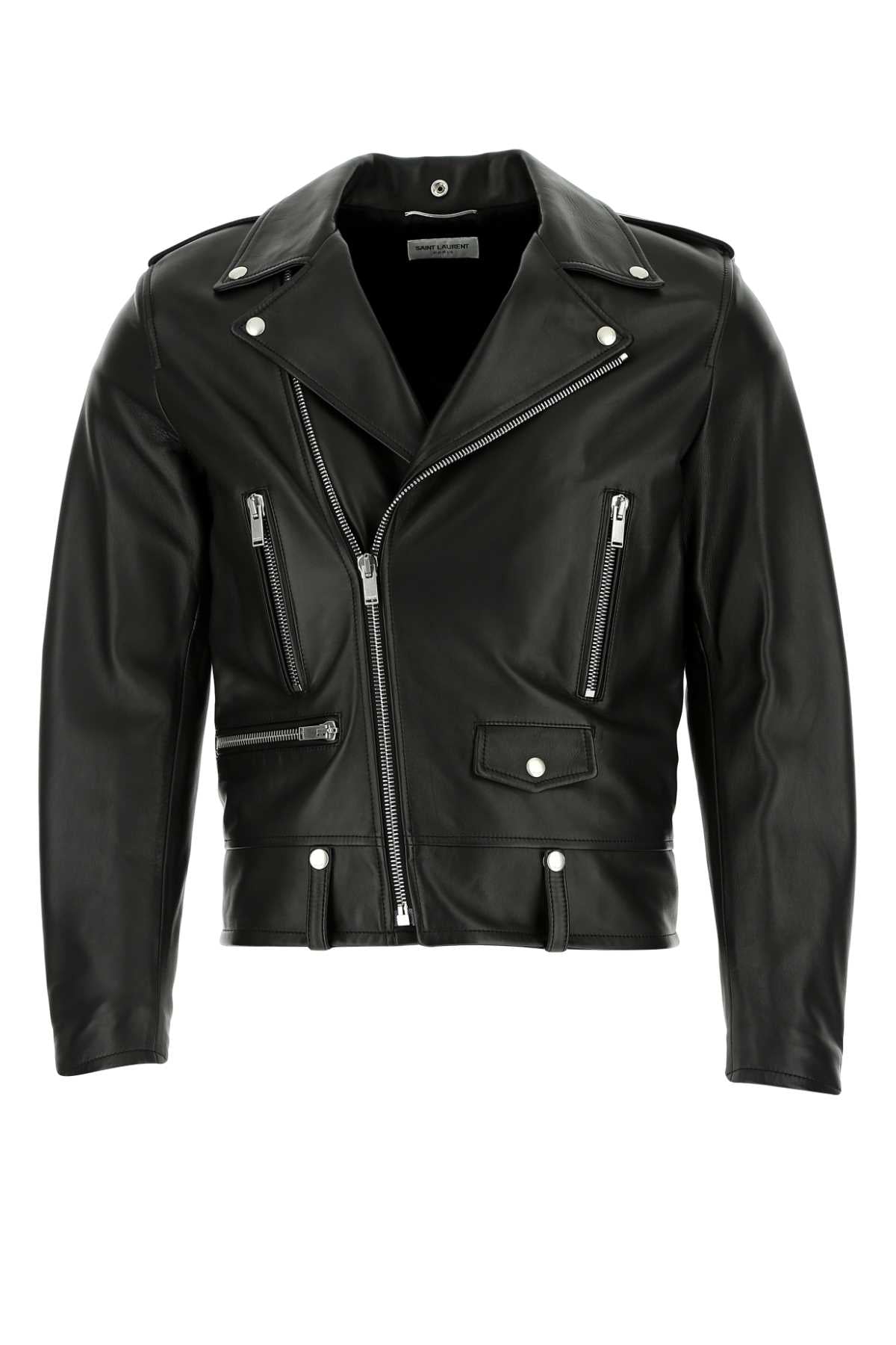 Saint Laurent Leather Biker Jacket — Black