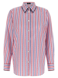 Etro Fil Coupé Striped Cotton Blouse — Pink