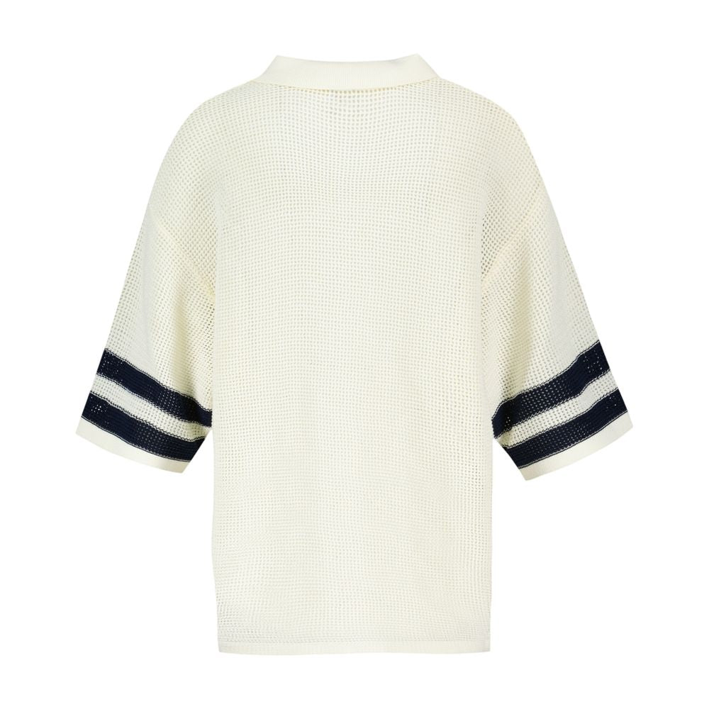 Kenzo Crochet Cotton Polo — White
