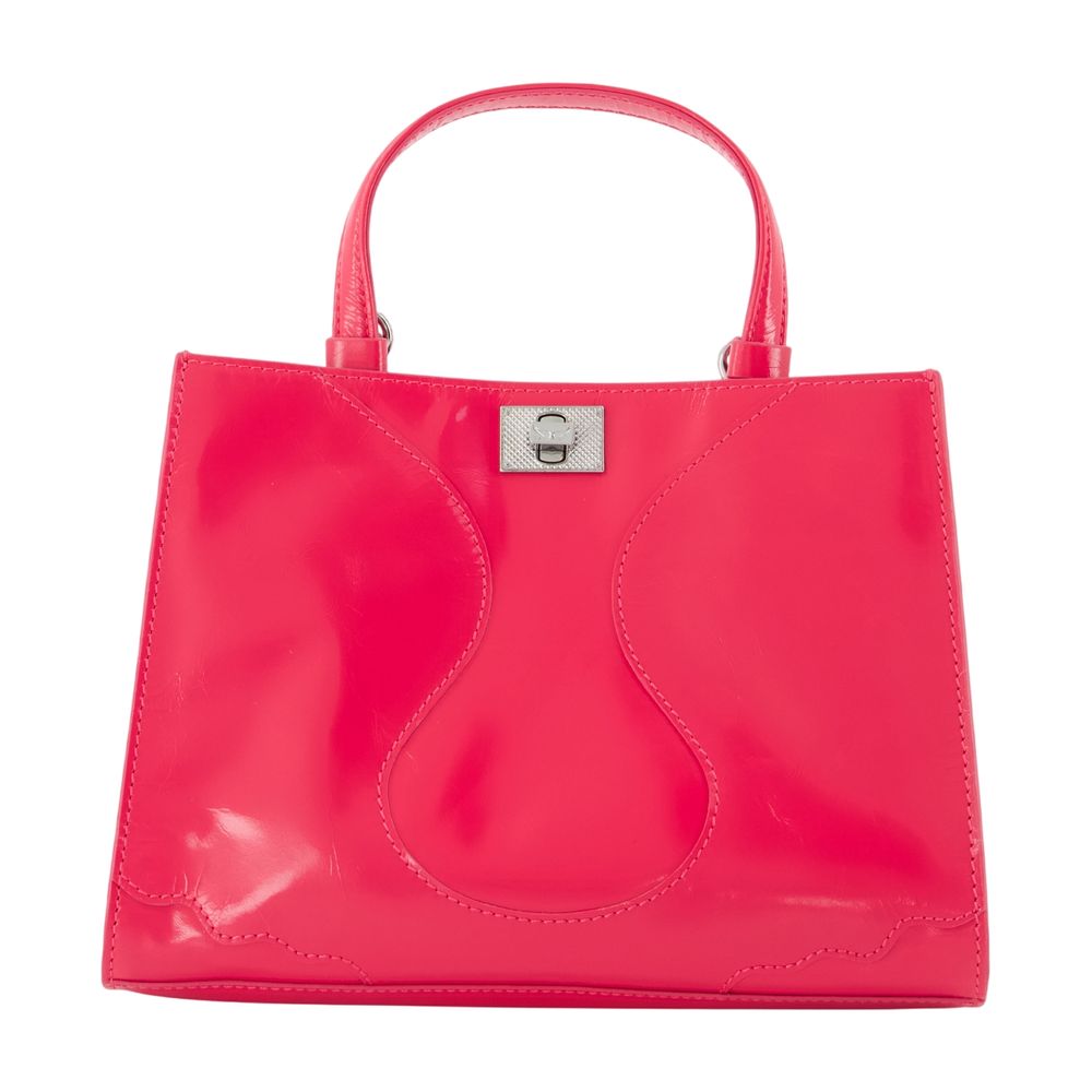 Zadig & Voltaire Quilted Patent Leather Top Handle Bag — Pink