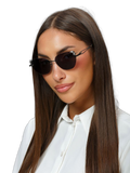 Blumarine SBM230S Metal Aviator Sunglasses — Black