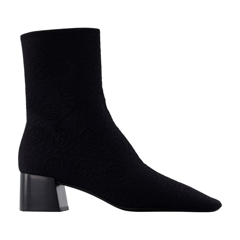 Tory Burch Stretch Nylon Ankle Boot — Black