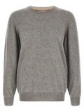 Brunello Cucinelli Pure Cashmere Crewneck Sweater — Gray
