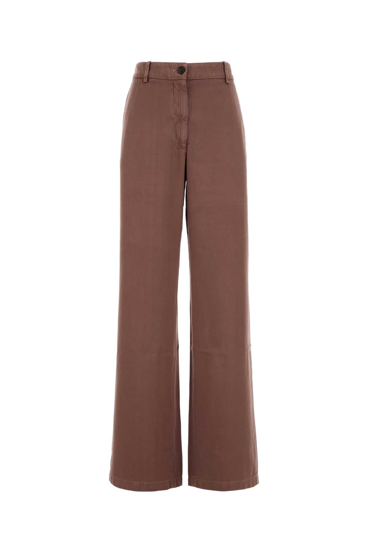 Dries Van Noten Cupro Cotton Trousers — Taupe