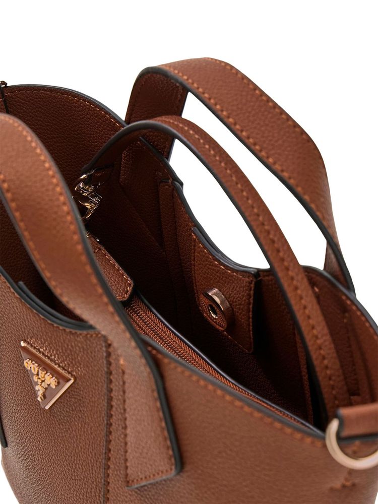 Guess Polyurethane Tote Bag — Cognac