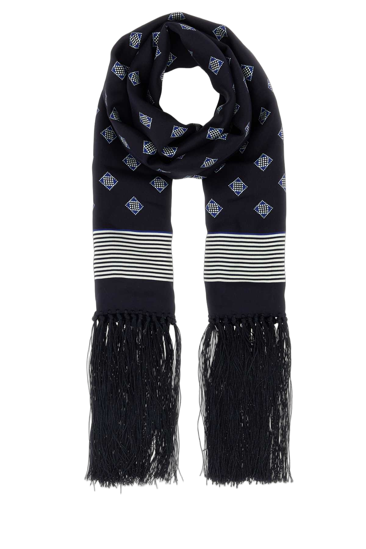 Bode Foyer Diamond Scarf — Navy